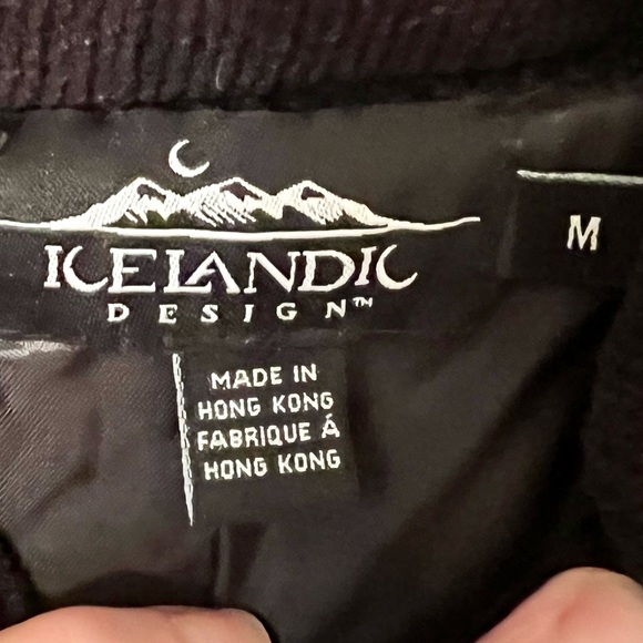 Icelandic Design wool floral lined button up embellished sweater jacket - Picture 9 of 12